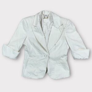 Women’s BeBe Cropped Sleeve White Tailored Blazer Size 8 #072